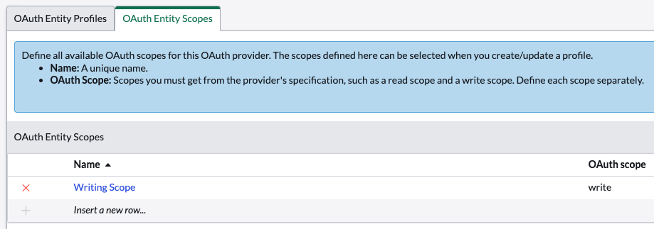 Create OAuth Entity Scope